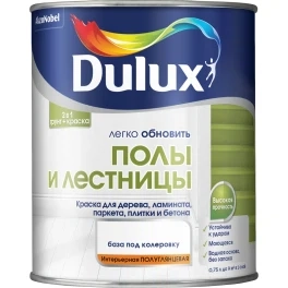 Краска для напольных покрытий водно-дисперсионная Dulux Полы и лестницы полуглянцевая база BC 2 л