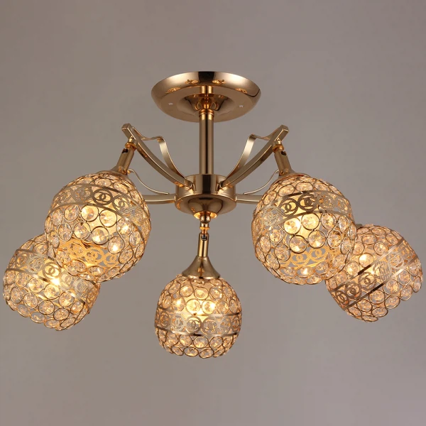 

люстра потолочная hiper ravenna h101-5 е27 5x60вт ip 20 золото, Золотистый