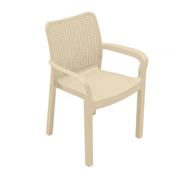 

стул пластиковый rattan 506х580х833мм, сливочный