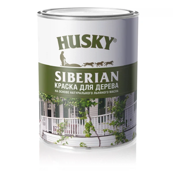 

краска для дерева husky siberian для наружних и внутренних работ, база с, 0,9л