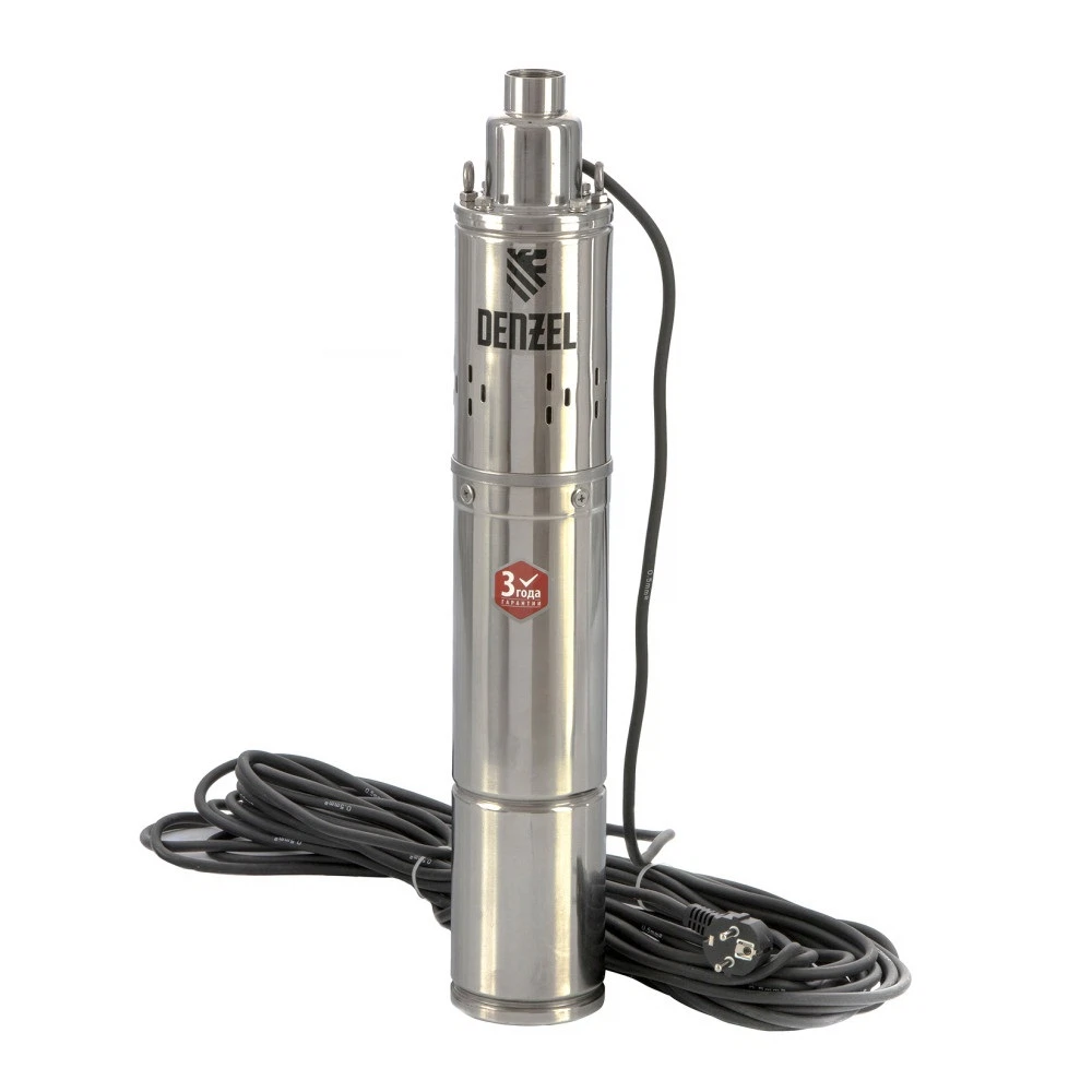 Изображение товара Насос скважинный DWS-4-100 винтовой, диаметр 4", 800 Вт, 1700 л/ч, напор 100 м Denzel