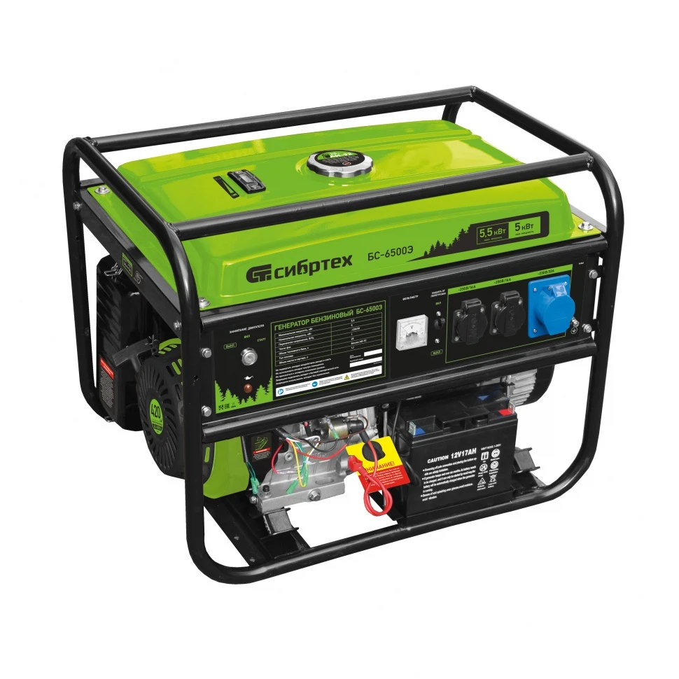 Изображение товара Бензиновый генератор БС-6500Э 5,5 кВт электростартер для дома стройки и рыбалки
