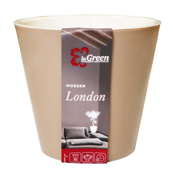 

горшок для цветов london d160мм, 1,6л молочный шоколад