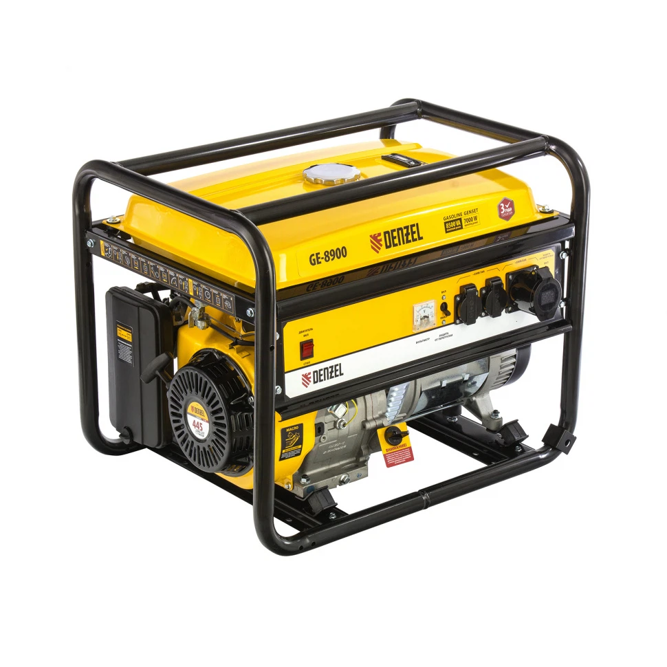 Изображение товара Бензиновый генератор GE 8900 8,5 кВт 220В ручной старт DENZEL