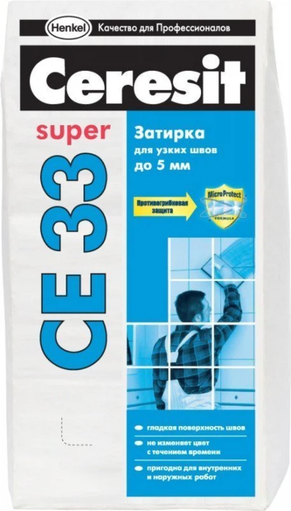 Затирка для узких швов ceresit се 33, цвет