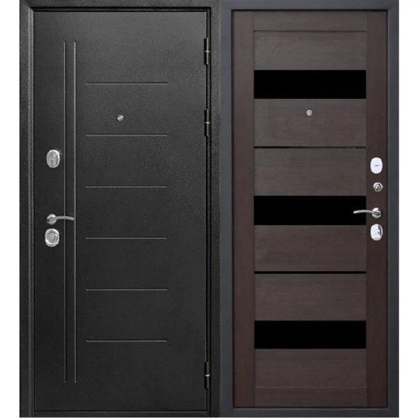 Фото Дверь входная 10 см троя серебро темный кипарис царга (860мм) правая 2050х860 правая,