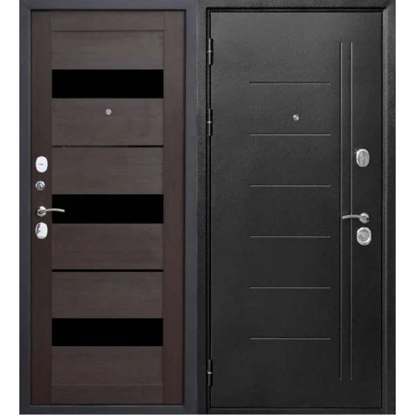 Фото Дверь входная 10 см троя серебро темный кипарис царга (960мм) левая 2050х960 левая,