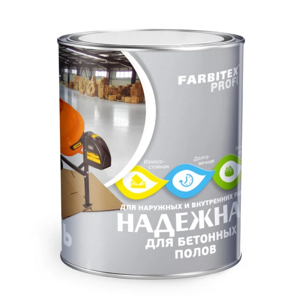 Эмаль для бетонных полов farbitex profi алкидно-уретановая
