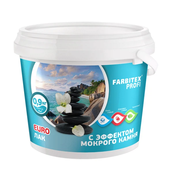 Лак акриловый с эффектом мокрого камня farbitex