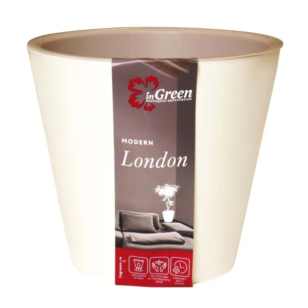 

горшок для цветов london d160мм, 1,6л cливочный