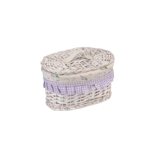 Фото Корзина бельевая 300*200*180 лаванда natural hause овальная белый ew-26 s