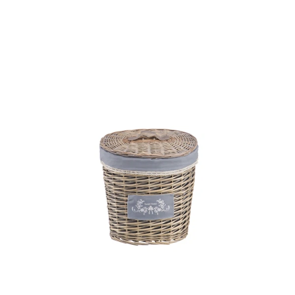 Фото Корзина бельевая 320*210*360 лен natural hause овальная серый ew-18 s