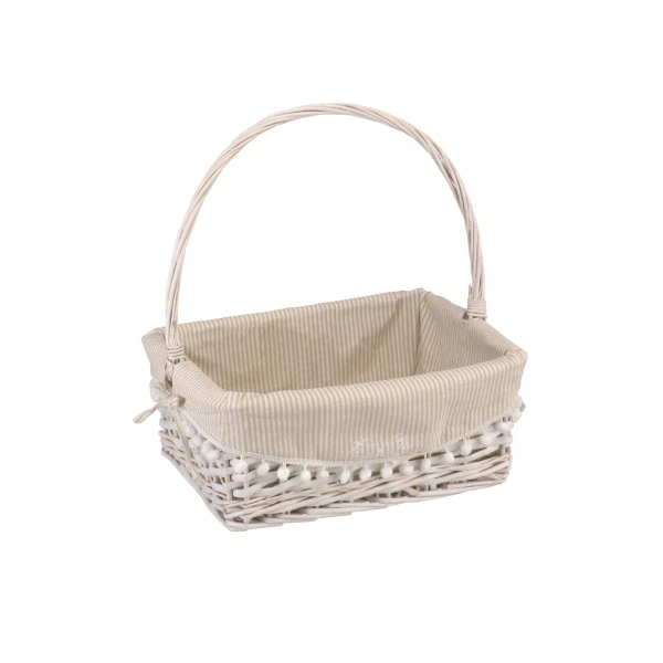 Фото Корзина с ручкой 300*210*130 колокольчик natura hause белый ew-29 s