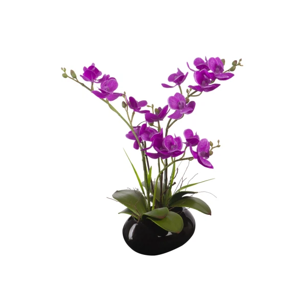 Фото Орхидея 34см engard в керам.кашпо фиолетовая yw-suh28