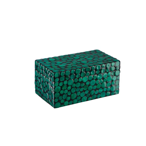 Фото Шкатулка 210*120*100 малахитовые кольца вещицы перламутровая vp-02