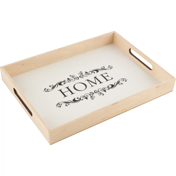 

поднос декоративный 32*27см "home" волшебная страна белый 008543, Однотонные