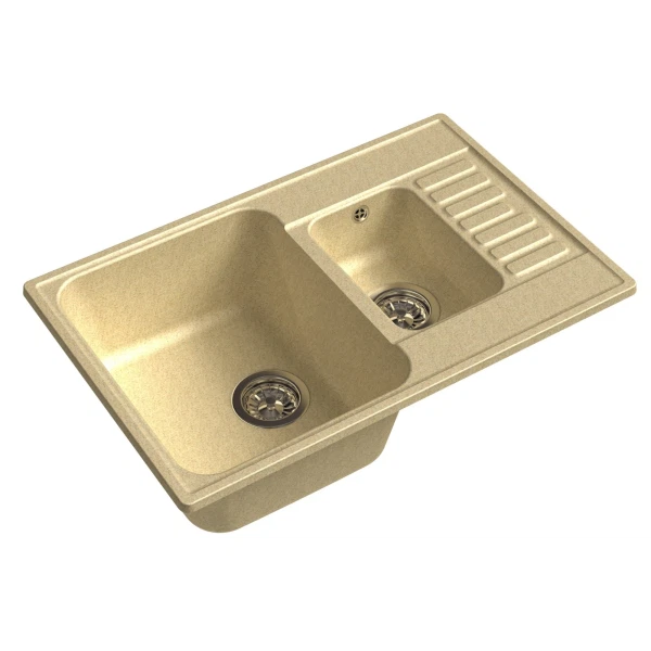 

мойка кухонная искусственный мрамор granfest quarz бежевый 48х74 gf-z-21к