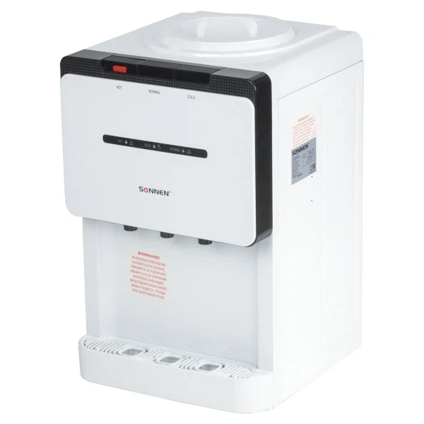 Фото Кулер для воды sonnen tse-02 настольный,нагрев/охлаждение электронное,3 крана,белый/черный 453976