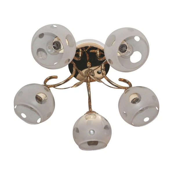 

люстра потолочная hiper amanda h159-1 е27 5x60вт ip 20 золото, Золотистый