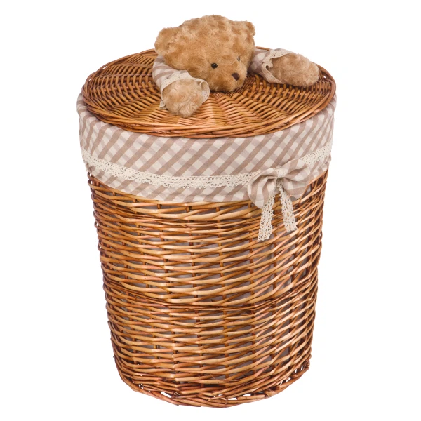 Фото Корзина бельевая 450*450*560 медвежонок natural hause коричневый ew-36 l