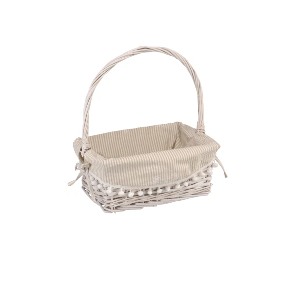 Фото Корзина с ручкой 370*280*150 колокольчик natura hause белый ew-29 l
