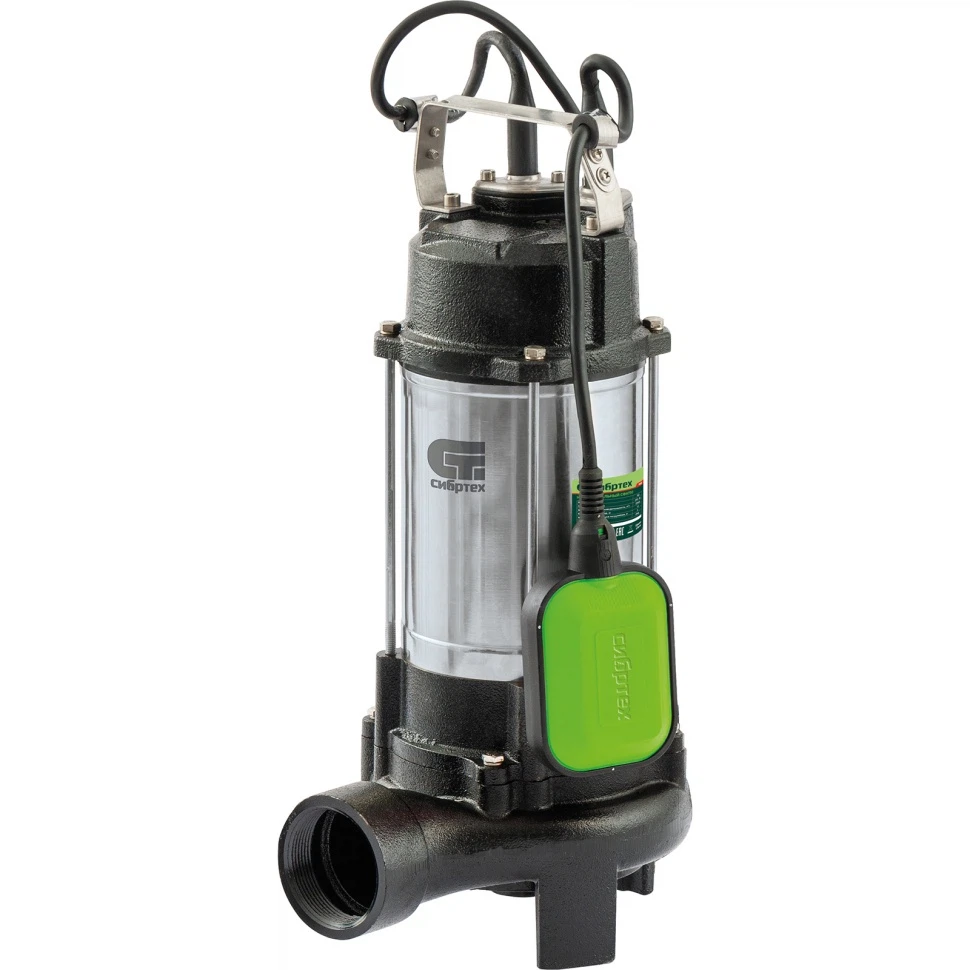 Изображение товара Фекальный насос СФН1100-Н 1100 Вт напор 10м 18000 л/ч нож Сибртех 99804