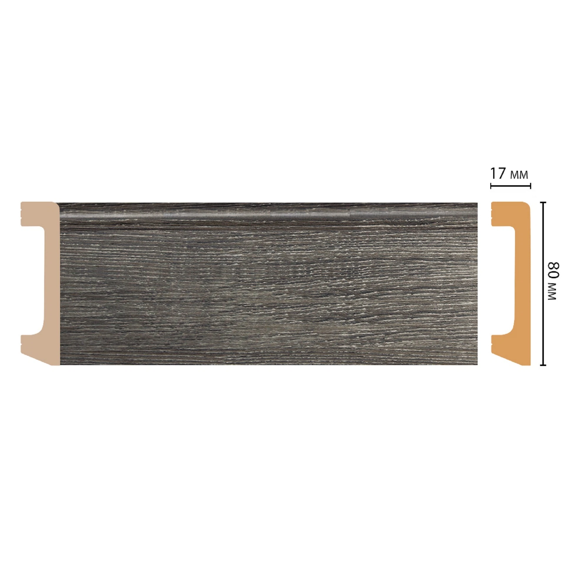 Изображение товара Плинтус напольный дюрополимер 80 мм D235-87 Decomaster Wood Line