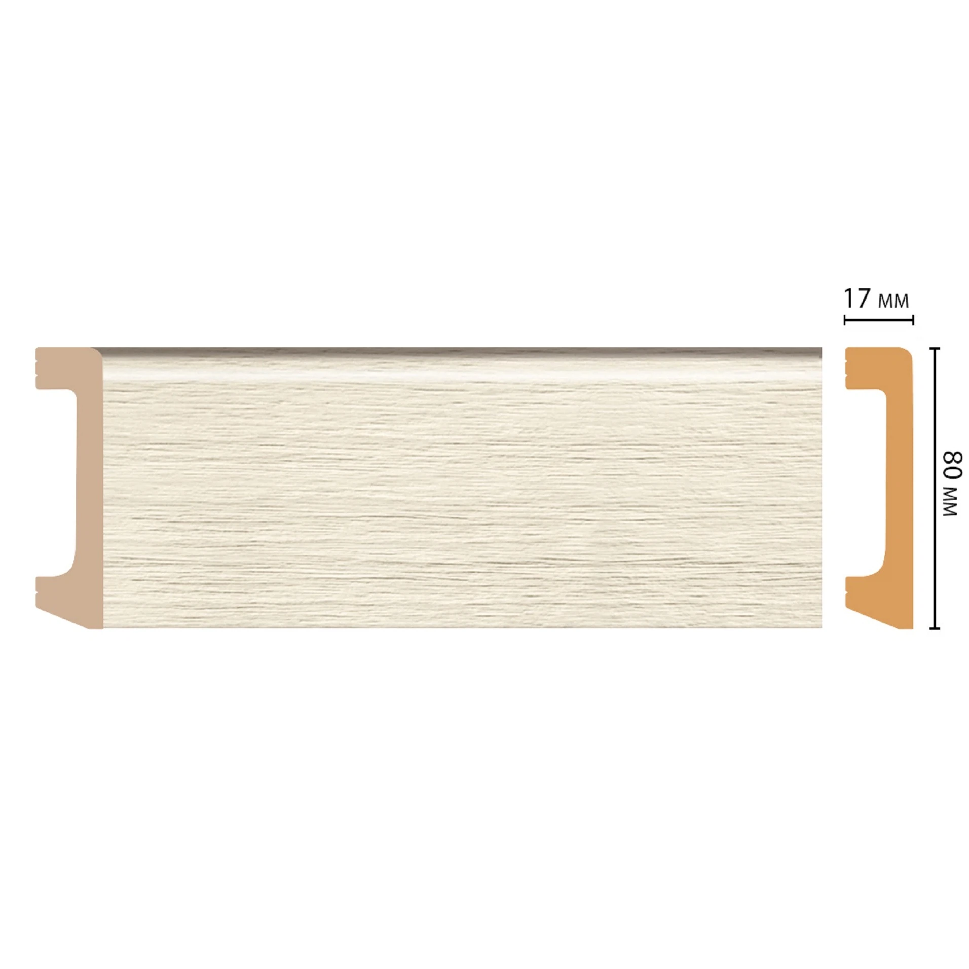 Изображение товара Плинтус напольный дюрополимер 80 мм D235-1070 Decomaster Wood Line
