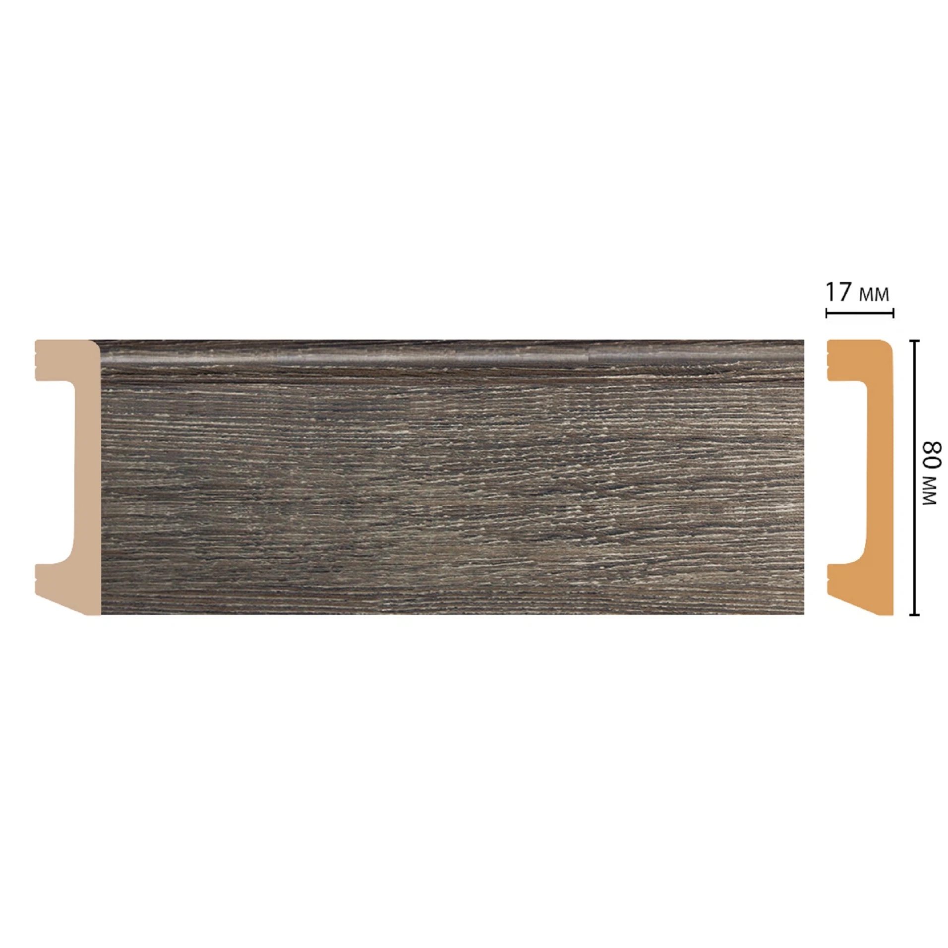 Изображение товара Плинтус напольный дюрополимер 80 мм D235-86 Decomaster Wood Line