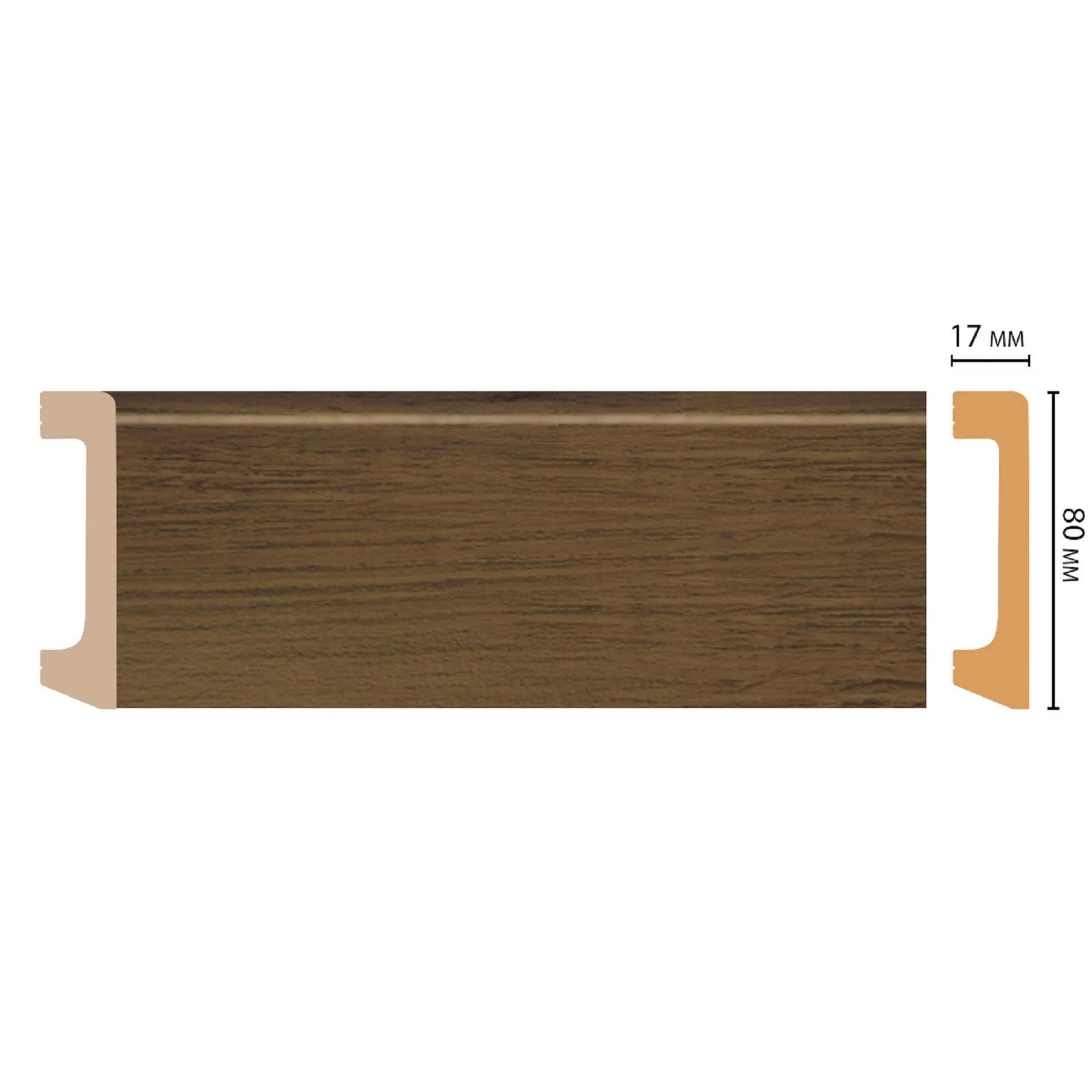 Изображение товара Плинтус напольный дюрополимер 80 мм D235-88 Decomaster Wood Line