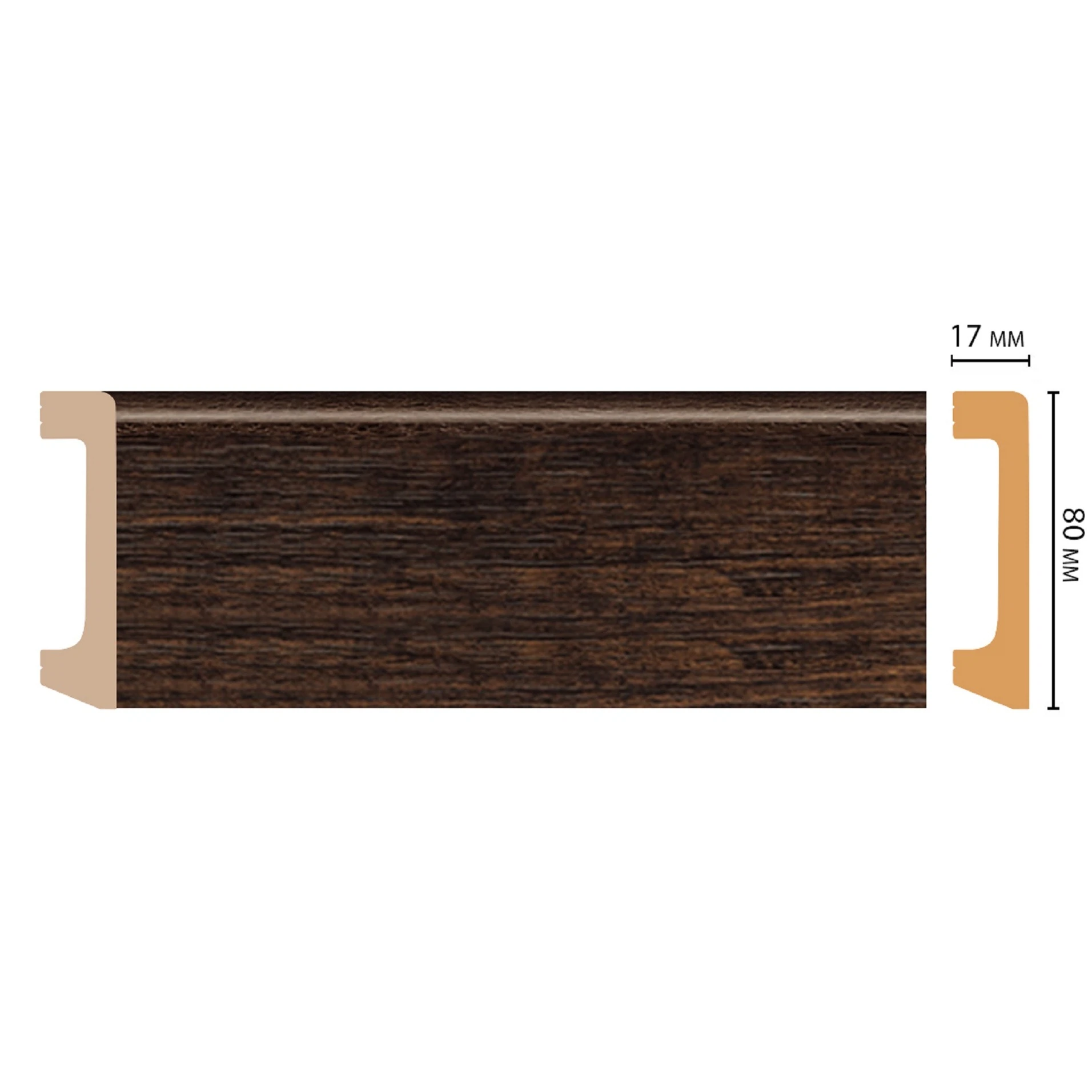 Изображение товара Плинтус напольный дюрополимер 80 мм D235-966 Decomaster Wood Line