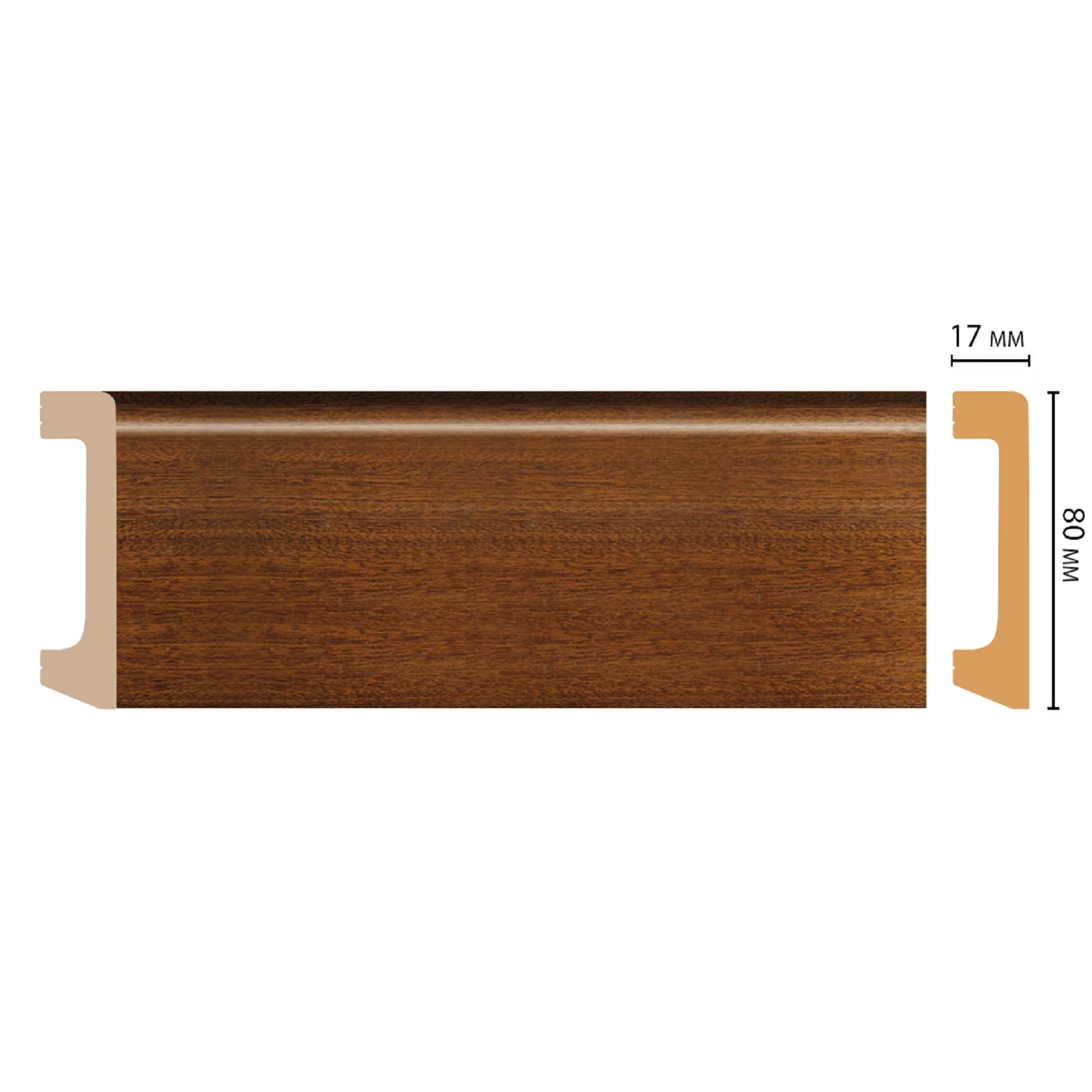 Изображение товара Плинтус напольный дюрополимер 80 мм D235-75 Decomaster Wood Line