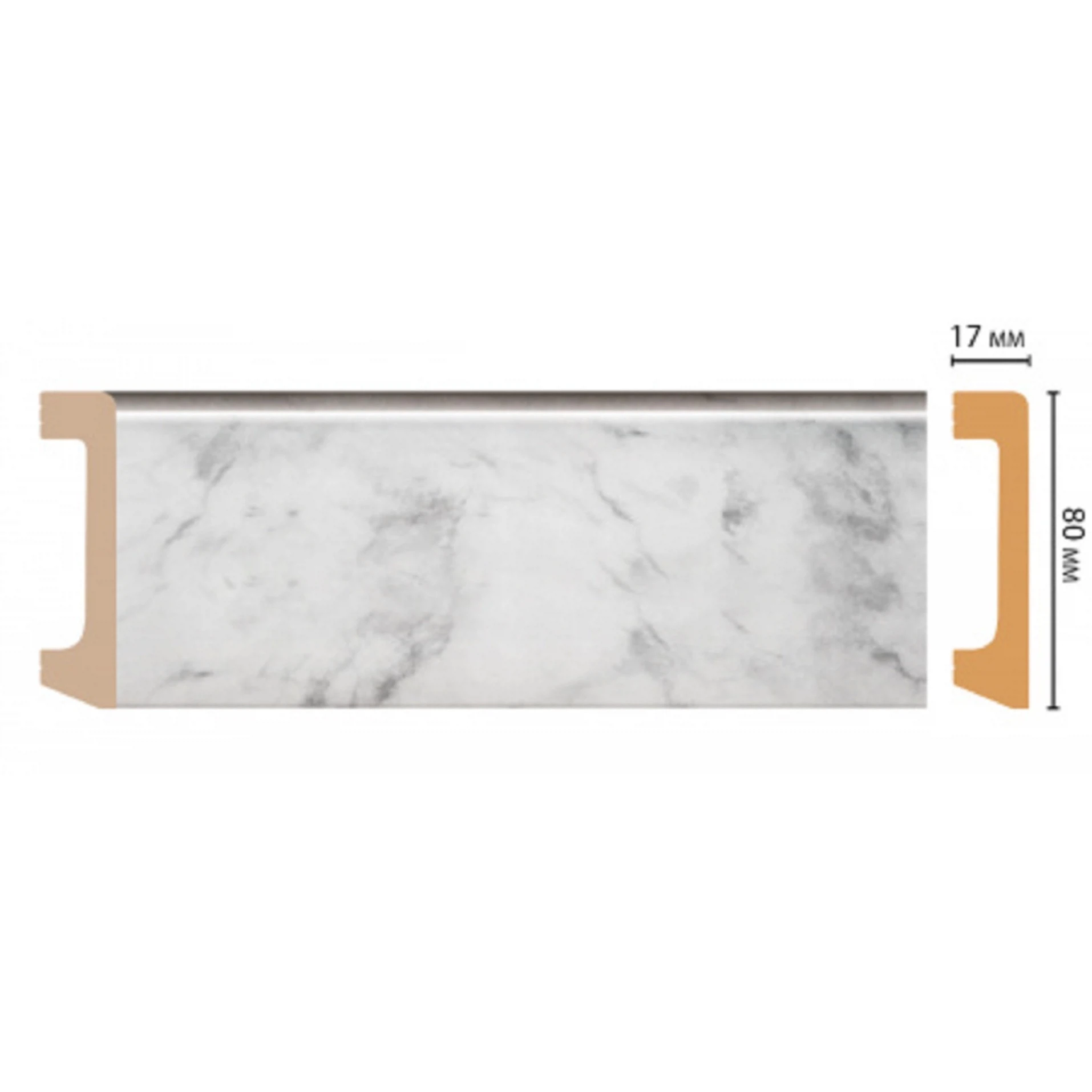 Изображение товара Плинтус напольный дюрополимер Marble 80 мм D235-79 Decomaster с кабель-каналом