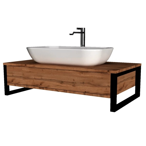 тумба под раковину подвесная 1marka grunge loft 80 дуб вотан, 1в.я. у85842