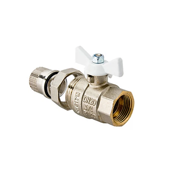 

кран шаровой со сгоном 1/2' бабочка белая valtec vt.227