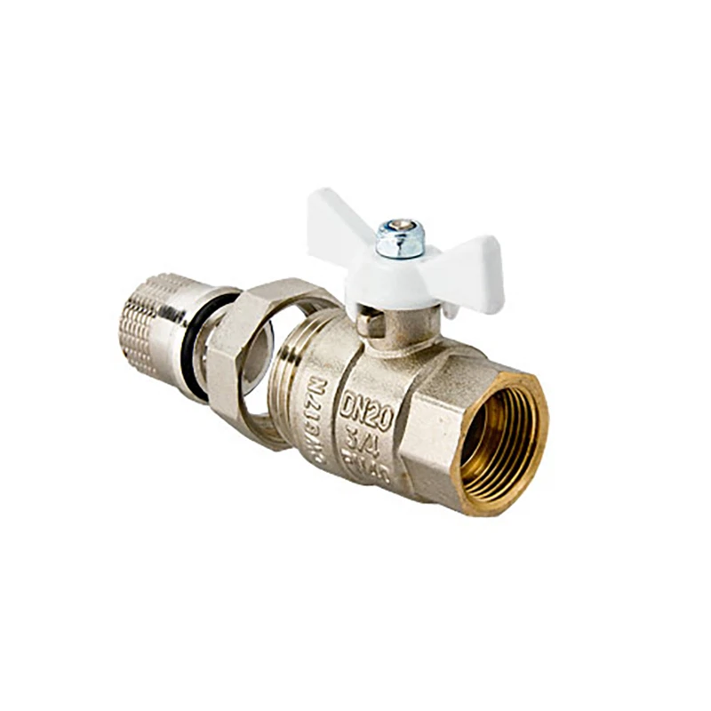 Изображение товара Кран шаровой со сгоном 1/2' бабочка БЕЛАЯ VALTEC VT.227