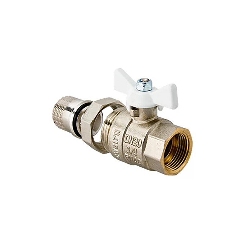 Изображение товара Кран шаровой со сгоном 3/4 бабочка БЕЛАЯ VALTEC VT.227