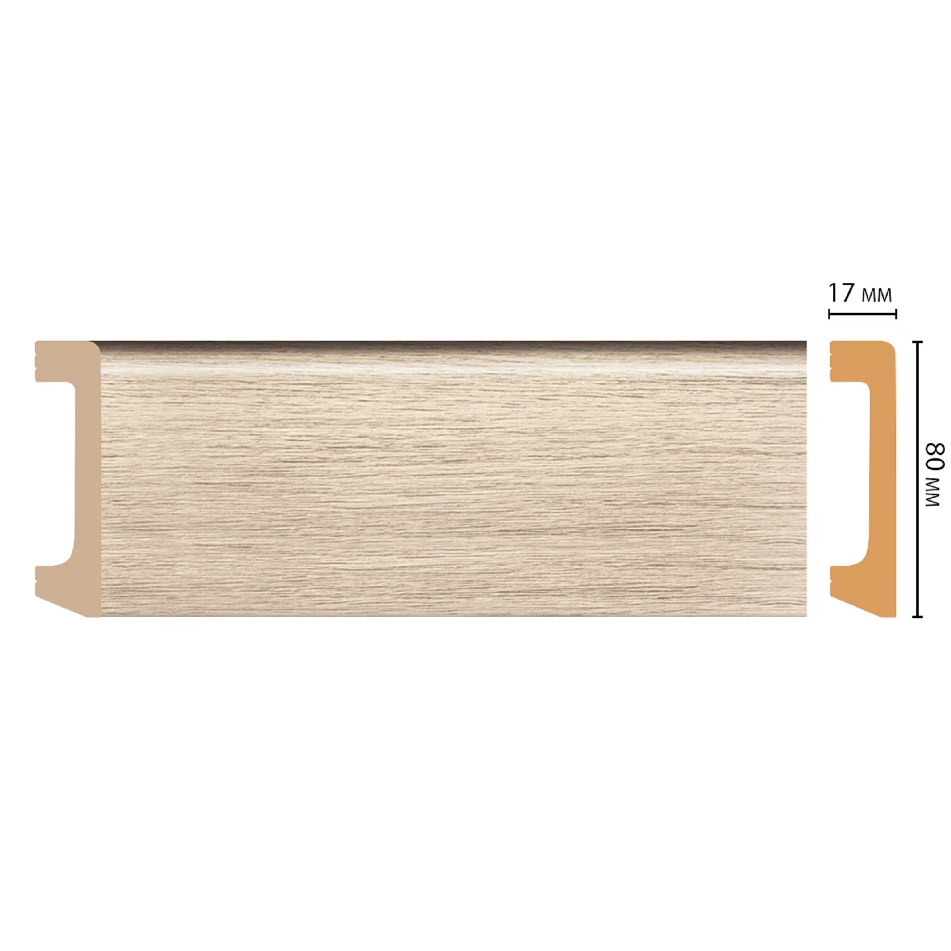 Изображение товара Плинтус полиуретан 80 мм D235-72 Decomaster Wood Line