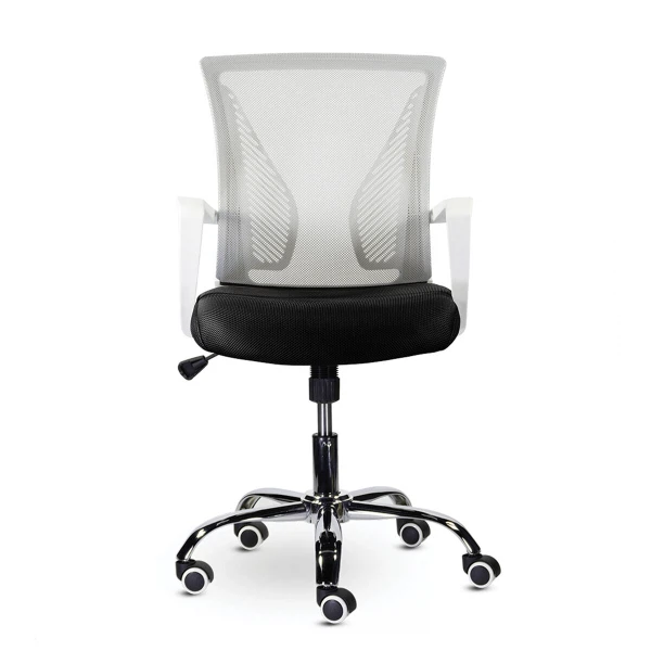 Фото Кресло brabix wings mg-306, пластик белый, хром, сетка, cерое/черное e-11, 532010