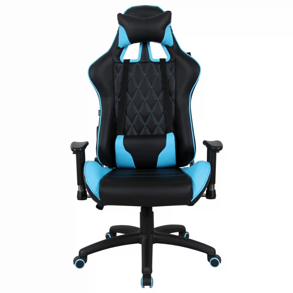 Фото Кресло компьютерное Brabix Gt Master Gm-110, две подушки, экокожа, черное/голубое, 531928