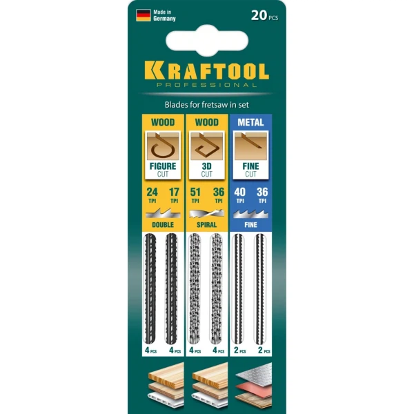 

набор полотен для лобзика kraftool, 20 шт. 15348-h20_z02