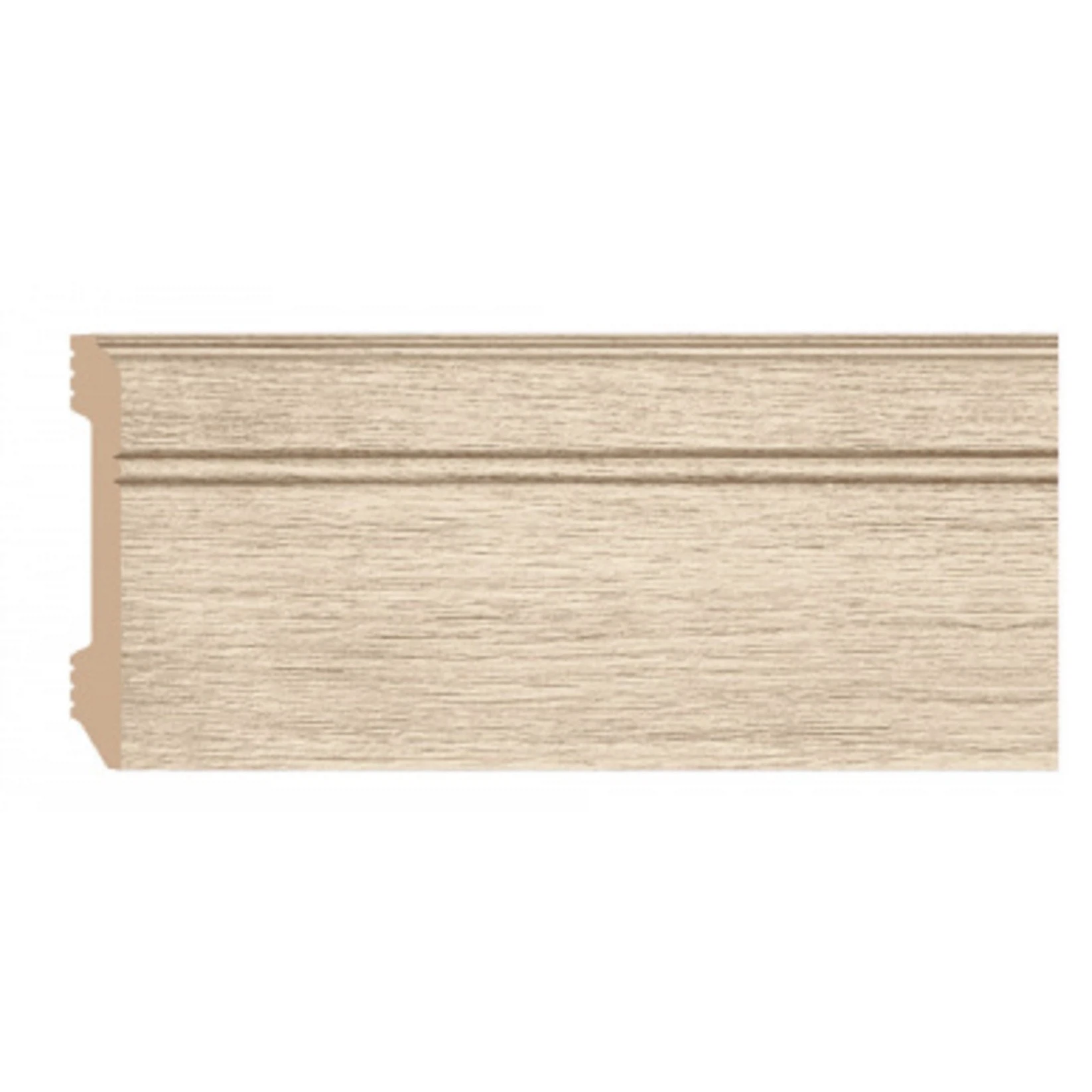 Изображение товара Дюрополимерный напольный плинтус 107 мм с кабель-каналом и влагостойким покрытием