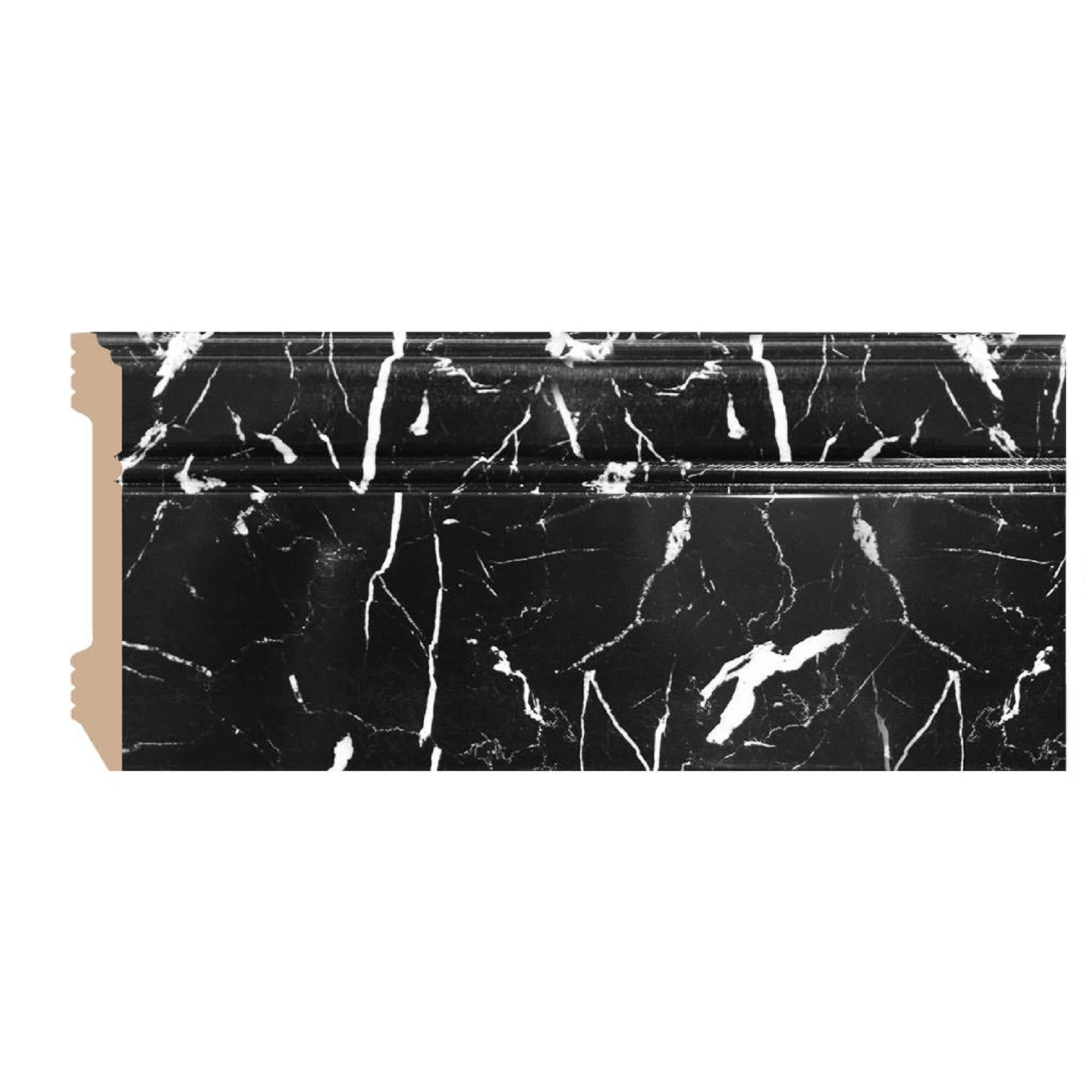 Изображение товара Плинтус дюрополимер 107 мм Marble для пола с кабель-каналом от Decomaster