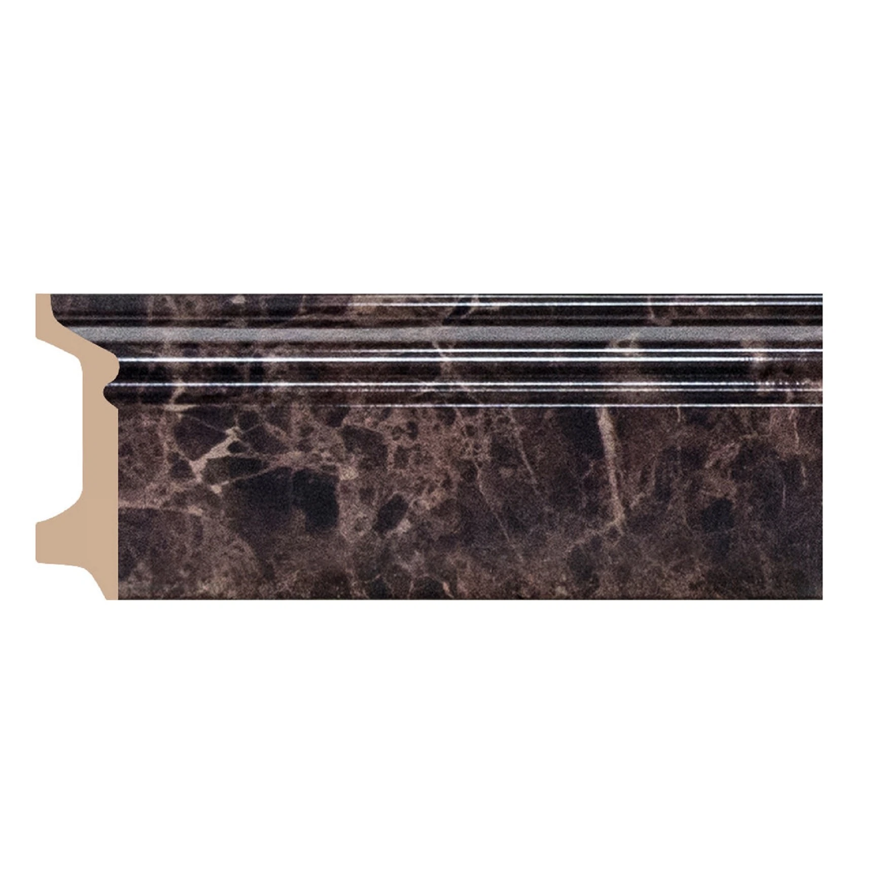 Изображение товара Плинтус дюрополимер 78 мм Напольный Плинтус Decomaster Мarble (Мрамор)