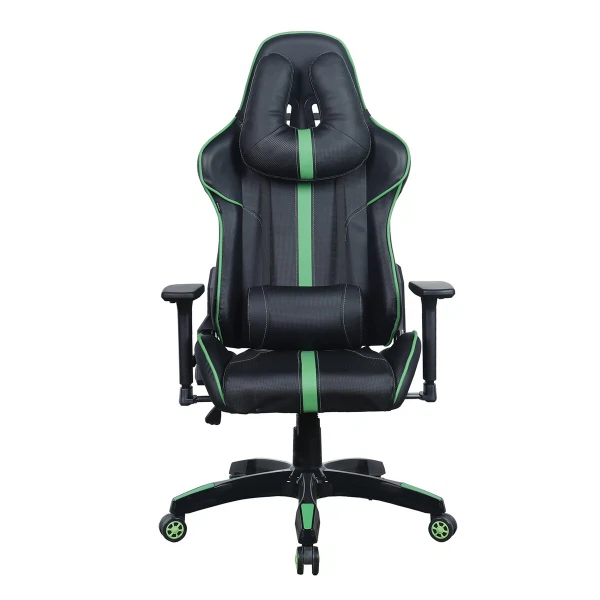 Фото Кресло компьютерное Brabix Gt Carbon Gm-120, две подушки, экокожа, черное/зеленое, 531929