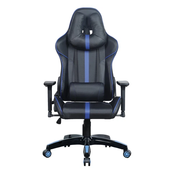 Фото Кресло компьютерное Brabix Gt Carbon Gm-120, две подушки, экокожа, черное/синее, 531930