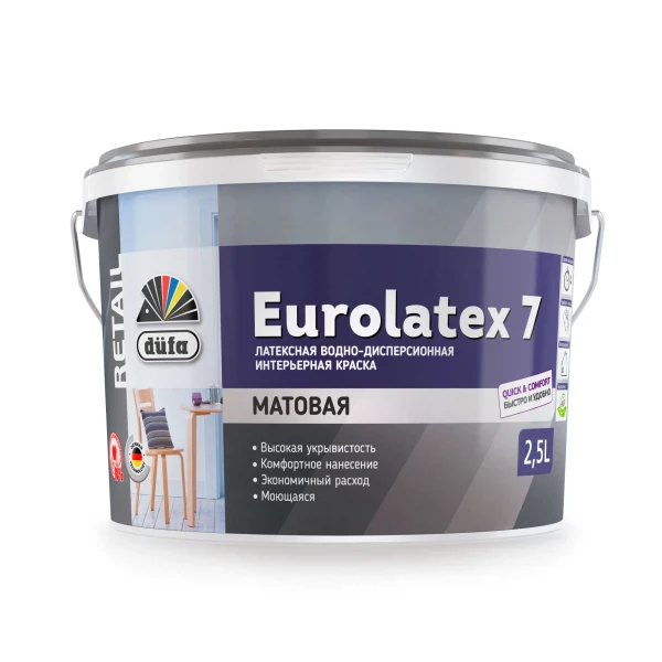 

краска dufa eurolatex 7 латексная интерьерная 2,5л