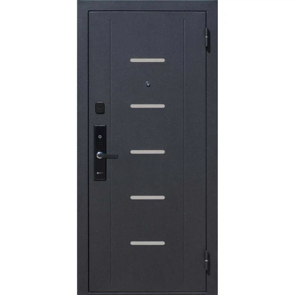 Фото Дверь входная 7,5 см гарда муар лиственница беж царга (электронный замок ms siberia черный) 2050х960