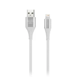 Кабель USB/8-Pin (Lightning) 1м, 2А, резиновый, белый, Smartbuy, iK-512ERGbox white