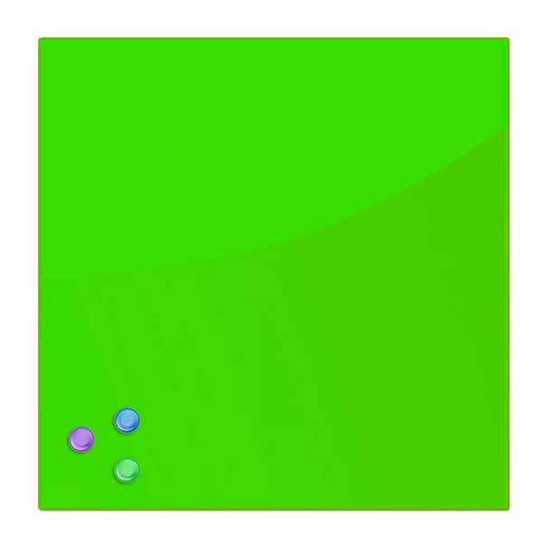 Фото Доска магнитно-маркерная стеклянная (45х45 см), 3 магнита, зеленая brauberg 236740